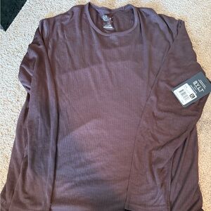Men’s Long Sleeve Ribbed Shirt - maroon XL NWT